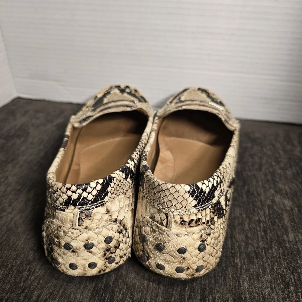 Vionic Penny Loafer Womens 7.5 Leather Snake Print Flat Orthaheel Honor Ashby